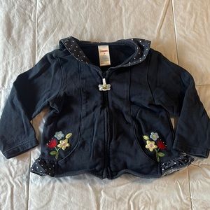 2T flower&bee sailor style zipper sweater
